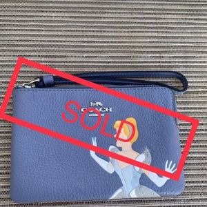 Disney x Coach Corner Zip Wallet with Cinderella.